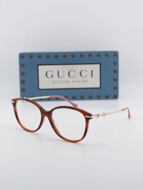 Gucci GG0967O 002 Square Eyeglasses 53mm - Havana / Gold